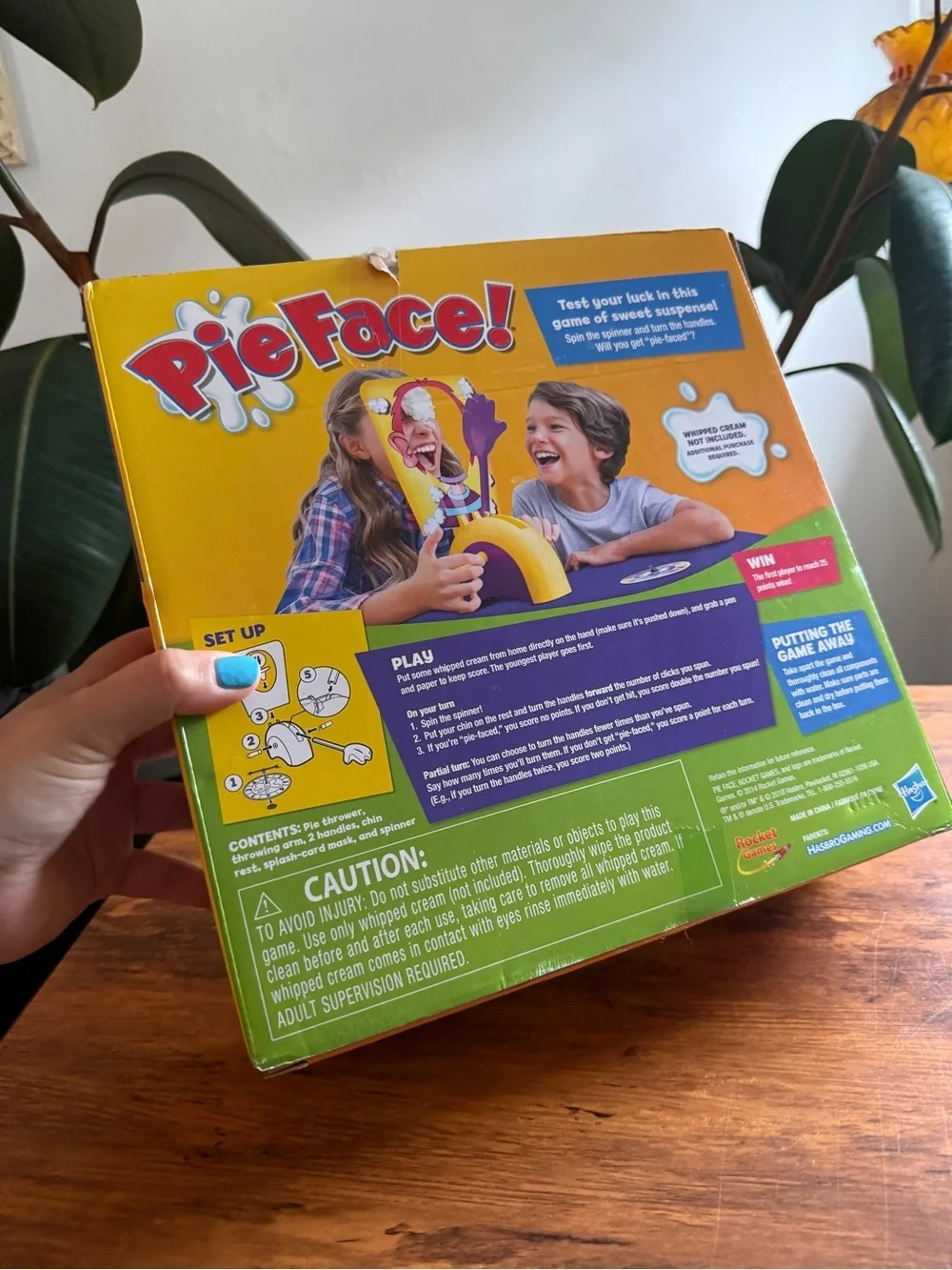Hasbro Pie Face! Game - Yellow and Purple Box
